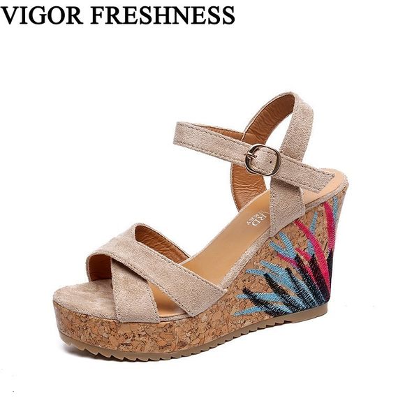 vigor freshness sandals woman wedges heels 10cm shoes platform sandals fashion women shoes lady summer wy486, Black
vigor freshness sandals woman wedges heels 10cm shoes platform sandals fashion women shoes lady summer wy486, Black