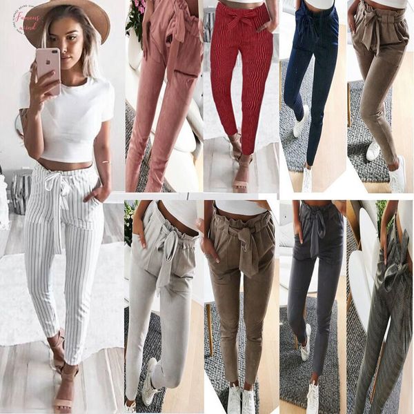 striped strechy elastic high waist harem pants women bowtie belt slim long casual trousers capris with pockets, Black;white
striped strechy elastic high waist harem pants women bowtie belt slim long casual trousers capris with pockets, Black;white