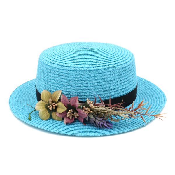 fashion women straw boater hat summer beach sun sailor ladies bowler flat cap flower ribbon 3, Blue;gray
fashion women straw boater hat summer beach sun sailor ladies bowler flat cap flower ribbon 3, Blue;gray