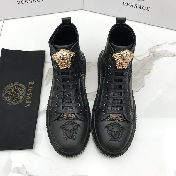 high-end luxury men's casual sneakers fashion design brand platform high-men's shoes all seasons vintage medusa pattern size 38-44, Black
high-end luxury men's casual sneakers fashion design brand platform high-men's shoes all seasons vintage medusa pattern size 38-44, Black