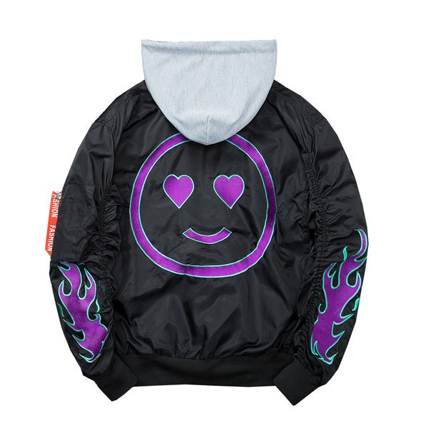 spring and autumn korean style men's tide tihn coats students hip-hop suit male smiling face embroidery pilot jackets, Black;brown
spring and autumn korean style men's tide tihn coats students hip-hop suit male smiling face embroidery pilot jackets, Black;brown