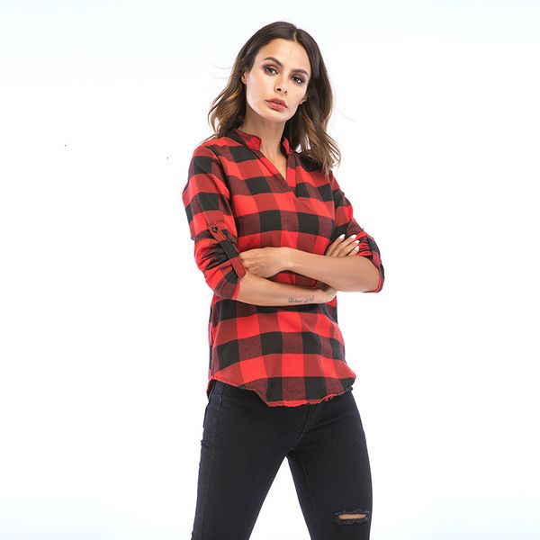 plus size 6xl stand hals lange mouwen vrouwen blouse plaid shirts vintage vrouwen en blouses losse rooster blusa feminina, White
plus size 6xl stand hals lange mouwen vrouwen blouse plaid shirts vintage vrouwen en blouses losse rooster blusa feminina, White