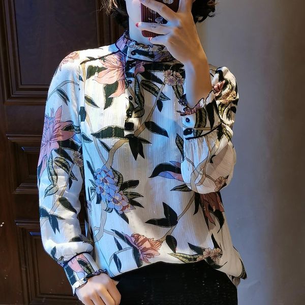 women shirt 2020 spring new printed bright spring women floral viscose shirt blouses, White
women shirt 2020 spring new printed bright spring women floral viscose shirt blouses, White