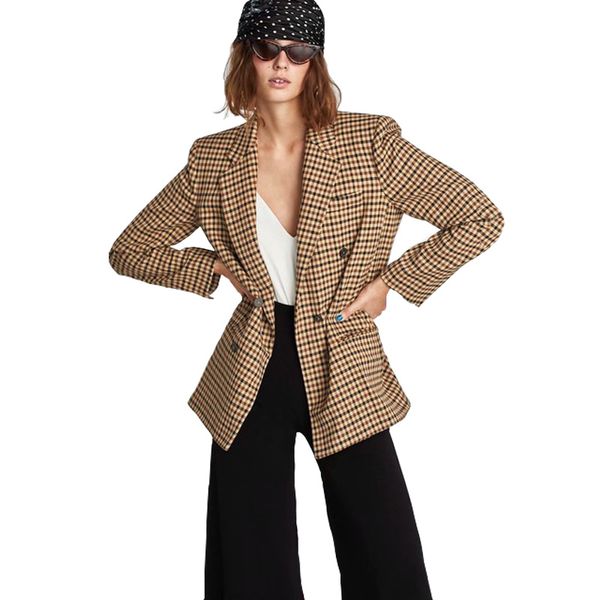 fashion women blazers 2019 new checkered double-breasted blazer long sleeve v-neck boho women clothing blazer feminino harajuku, White;black
fashion women blazers 2019 new checkered double-breasted blazer long sleeve v-neck boho women clothing blazer feminino harajuku, White;black