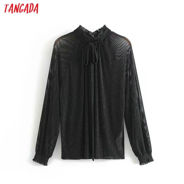 tangada women stylish silver yarn blouse long sleeve stand neck vintage shirt female causal blusa 6p08, White
tangada women stylish silver yarn blouse long sleeve stand neck vintage shirt female causal blusa 6p08, White