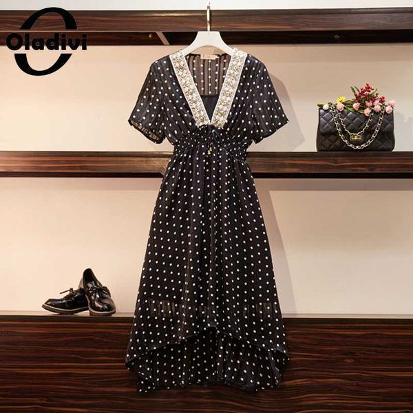 oladivi plus size women polk dot print chiffon dress vintage lady slim waist elegant dresses + camisole inner sundress 2 pcs set, Black;gray
oladivi plus size women polk dot print chiffon dress vintage lady slim waist elegant dresses + camisole inner sundress 2 pcs set, Black;gray