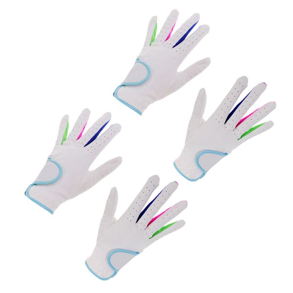 2 pairs children golf gloves size 17+ 15 white blue soft durable super feel, Black 
2 pairs children golf gloves size 17+ 15 white blue soft durable super feel, Black