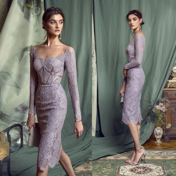 lavender mother of the bride dresses with sheer neck long sleeves formal evening prom gowns knee length lace wedding guest gowns cheap, Black;red
lavender mother of the bride dresses with sheer neck long sleeves formal evening prom gowns knee length lace wedding guest gowns cheap, Black;red