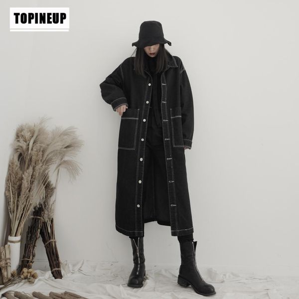 2019 women long casual denim trench coat streetwear hip hop fashion loose cowboy cardigan jacket long cowboy windbreaker coat, Tan;black
2019 women long casual denim trench coat streetwear hip hop fashion loose cowboy cardigan jacket long cowboy windbreaker coat, Tan;black