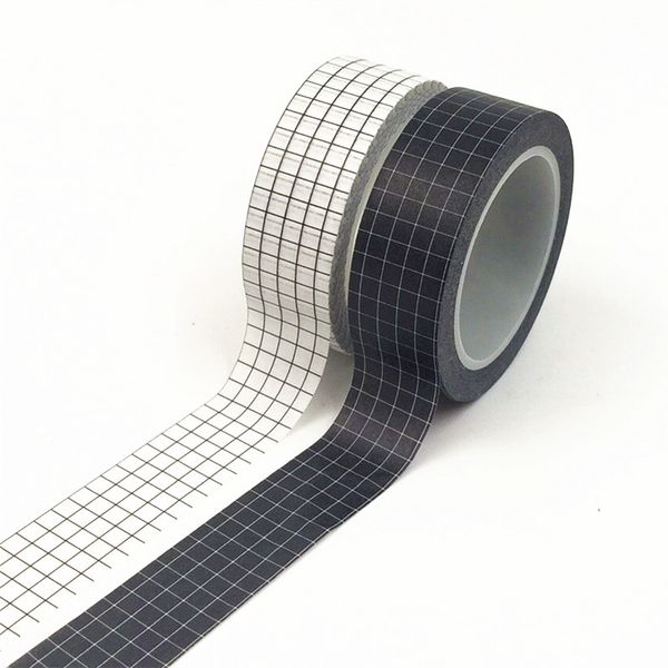 10m Black And White Grid Washi Tape Japanese Paper Diy Planner Masking Tape Adhesive Tapes Stickers Decorative Stationery Tapes 2016