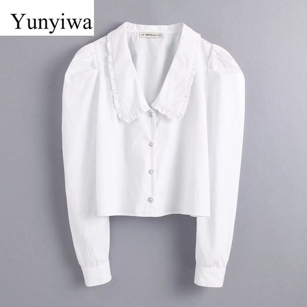 women's blouses & shirts women elegant pleats turn down collar white smock shirt retro puff sleeve casual blusas chic chemise
women's blouses & shirts women elegant pleats turn down collar white smock shirt retro puff sleeve casual blusas chic chemise