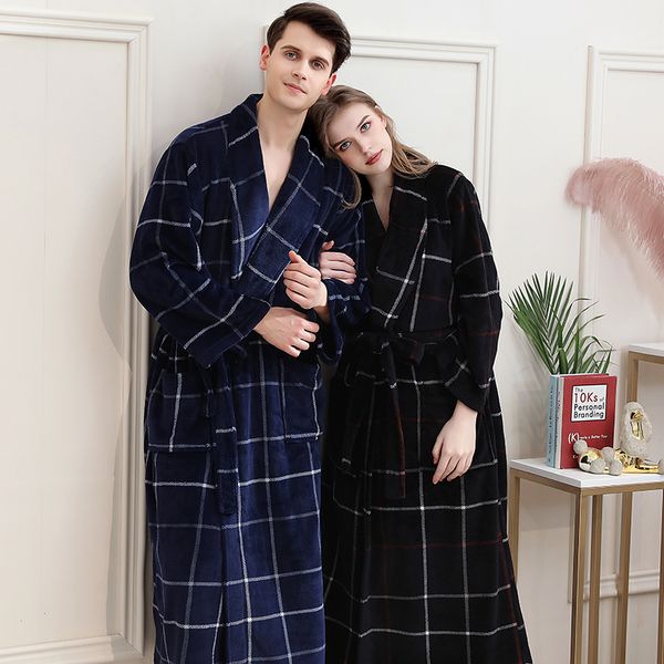 couple winter long flannel coral fleece warm plaid bathrobe women men kimono plus size bath robe bridesmaid dressing gown, Black;red
couple winter long flannel coral fleece warm plaid bathrobe women men kimono plus size bath robe bridesmaid dressing gown, Black;red