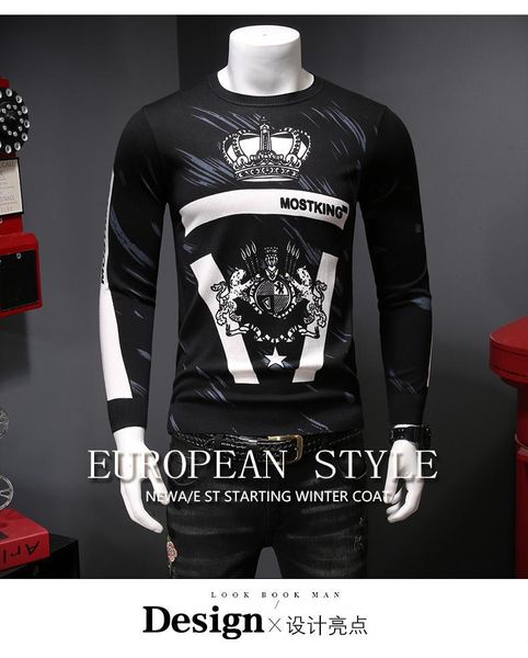 we11623 fashion men's sweaters 2019 runway european design party style men's clothing, White;black
we11623 fashion men's sweaters 2019 runway european design party style men's clothing, White;black