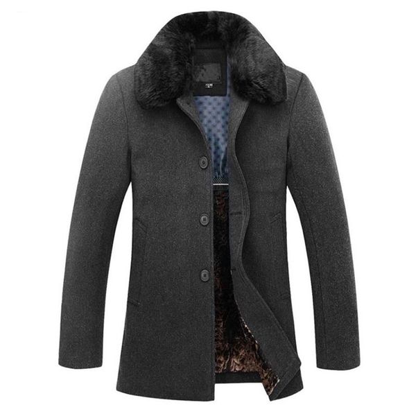 autumn and winter new high-end men's wool coat thick business casual fur collar jacket solid color overcoat 4xl, Black
autumn and winter new high-end men's wool coat thick business casual fur collar jacket solid color overcoat 4xl, Black