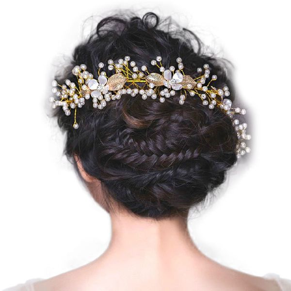 forseven new korean fashion gold color flower leaf crystal pearls headbands hair bands bride noiva wedding jewelry headpieces, Golden;white
forseven new korean fashion gold color flower leaf crystal pearls headbands hair bands bride noiva wedding jewelry headpieces, Golden;white