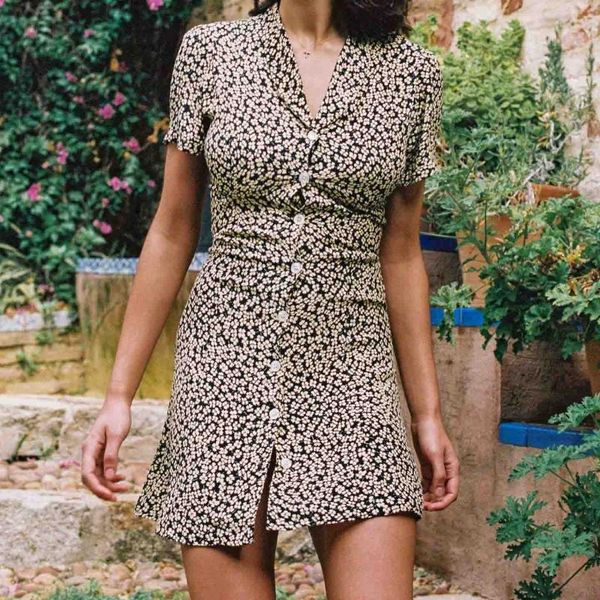 women dress spring/summer 2020 new dress fashion casual retro floral floral v-neck short mini, Black;gray
women dress spring/summer 2020 new dress fashion casual retro floral floral v-neck short mini, Black;gray