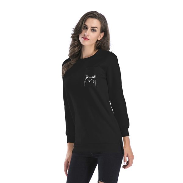 women's sweaters women sweater cat autumn spring o-neck velvet mid-length slim solid color long-sleeved female cotton pullover, White;black
women's sweaters women sweater cat autumn spring o-neck velvet mid-length slim solid color long-sleeved female cotton pullover, White;black