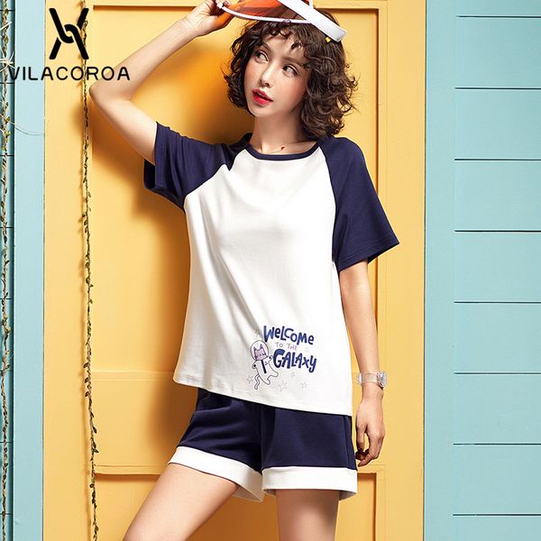 summer korean cute round neck letter stitching pajamas for women short sleeve + shorts 2 piece set pajama set pyjama femme, Blue;gray
summer korean cute round neck letter stitching pajamas for women short sleeve + shorts 2 piece set pajama set pyjama femme, Blue;gray