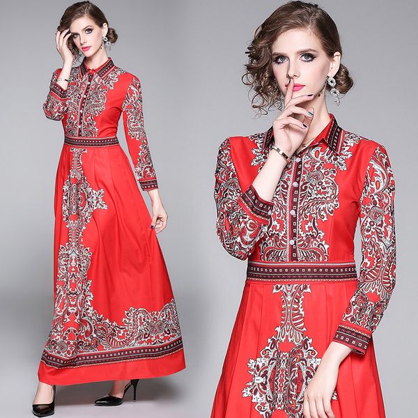 vintage red baroque print dress women runway long sleeve lapel neck party prom ladies designer dress elegant office button shirt dresses, Black;gray
vintage red baroque print dress women runway long sleeve lapel neck party prom ladies designer dress elegant office button shirt dresses, Black;gray