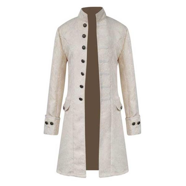steampunk jacket medieval costume trench coat men long sleeve gothic brocade jacket frock coat vintage stand collar men's, Black;brown
steampunk jacket medieval costume trench coat men long sleeve gothic brocade jacket frock coat vintage stand collar men's, Black;brown