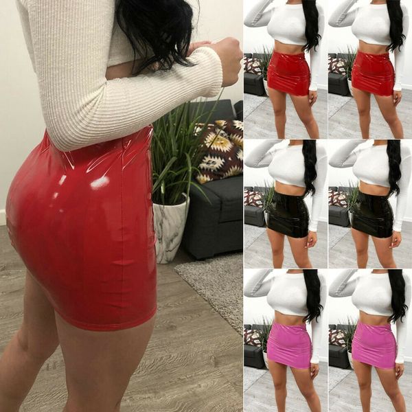 fashion skirt women high waist zipper up pu leather preppy short mini skirt, Black
fashion skirt women high waist zipper up pu leather preppy short mini skirt, Black
