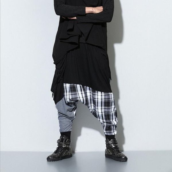 men's casual pant splice harem pants men hip hop loose dancing pants fashion male skirt trousers, Black
men's casual pant splice harem pants men hip hop loose dancing pants fashion male skirt trousers, Black