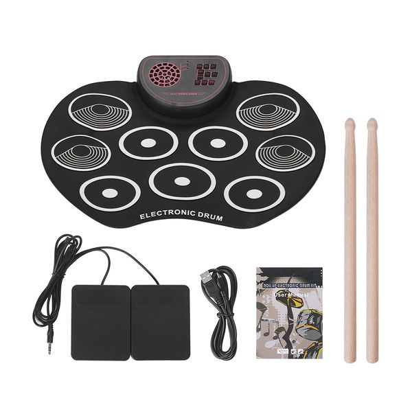 портативный электронный барабан набор usb roll up drum pad kit 9 drumpads с палочками и педалями цифровые ударные инструменты
портативный электронный барабан набор usb roll up drum pad kit 9 drumpads с палочками и педалями цифровые ударные инструменты