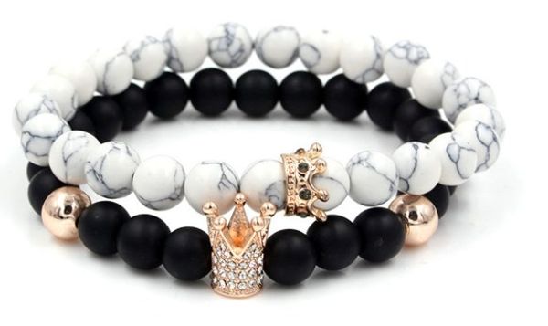 8mm 2pcs/lot yfh3 gold silver copper cz zircon cubic zirconia elastic crown white howlite volcanic lava bracelet bangles, Black
8mm 2pcs/lot yfh3 gold silver copper cz zircon cubic zirconia elastic crown white howlite volcanic lava bracelet bangles, Black