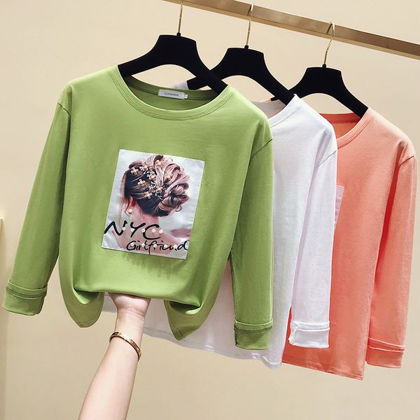 avocado green t-shirt women's long sleeve autumn clothing 2019 new style korean-style loose-fit students matcha green candy, White
avocado green t-shirt women's long sleeve autumn clothing 2019 new style korean-style loose-fit students matcha green candy, White