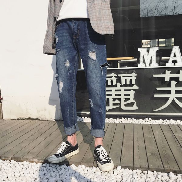 2019 Spring Japanese Streetwear Vintage Style Cotton Jeans Men Cut Wash Causal Stylish Broken Hole Pants Youthful Male M-3XL
2019 Spring Japanese Streetwear Vintage Style Cotton Jeans Men Cut Wash Causal Stylish Broken Hole Pants Youthful Male M-3XL