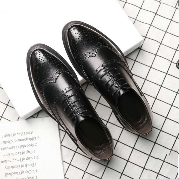 men's formal business party shoes pointed dress shoes fashion men brogue leather a52-55, Black
men's formal business party shoes pointed dress shoes fashion men brogue leather a52-55, Black