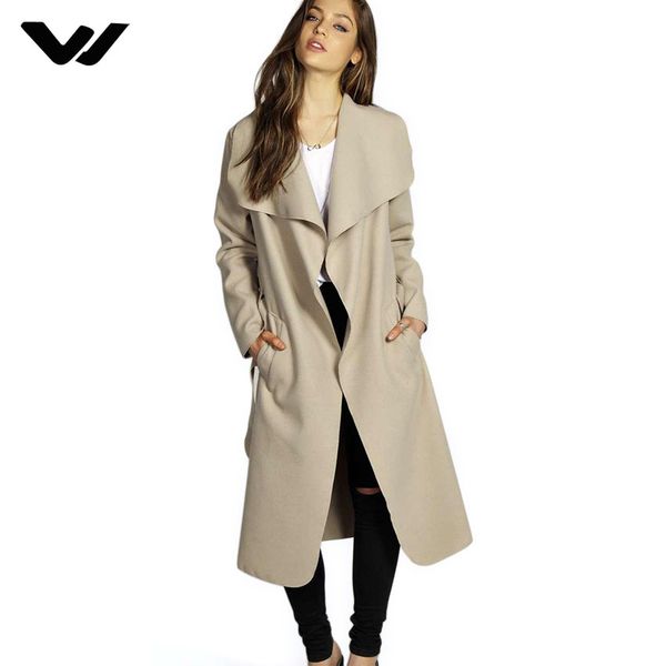 2018 winter coat women wide lapel belt pocket wool blend coat oversize long red trench outwear wool women, Black
2018 winter coat women wide lapel belt pocket wool blend coat oversize long red trench outwear wool women, Black