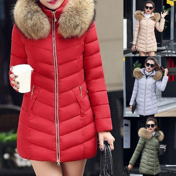 women down cotton jacket coat winter casual warm thick coat hooded fake faux fur collar solid female overcoat parka, Black
women down cotton jacket coat winter casual warm thick coat hooded fake faux fur collar solid female overcoat parka, Black