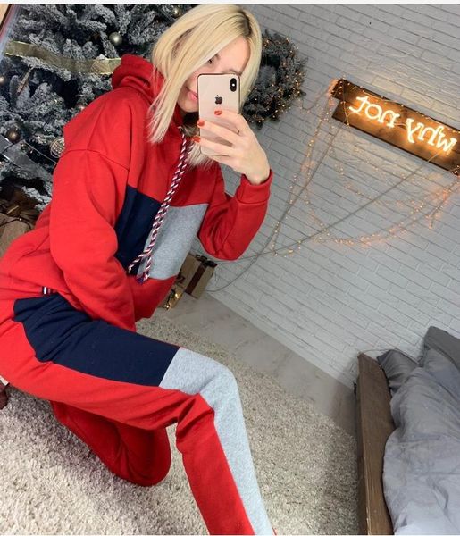 casaual tommy women tracksuits sports set sweatsuit outfit 2 piece set tm long hole pants bodycon autumn and winter clothing, Gray 
casaual tommy women tracksuits sports set sweatsuit outfit 2 piece set tm long hole pants bodycon autumn and winter clothing, Gray