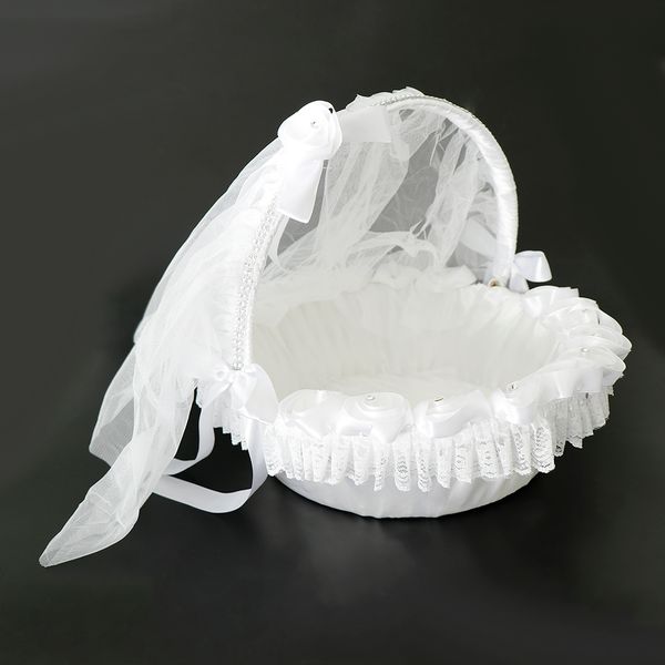romantic lace tulle rhinestone artificial pearls wedding flower girl basket with satin ribbon bowkot
romantic lace tulle rhinestone artificial pearls wedding flower girl basket with satin ribbon bowkot