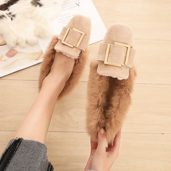 women winter flats fur lined flat heel slipon loafers lazy shoes solid color all match flock leather square toe warm casual shoe, Black
women winter flats fur lined flat heel slipon loafers lazy shoes solid color all match flock leather square toe warm casual shoe, Black