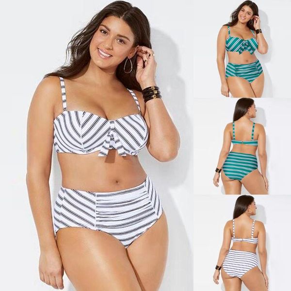 women's swimwear bikini split high waist large stripe split bikini bandage plus size maternity swimwear fashion bathing suit, White
women's swimwear bikini split high waist large stripe split bikini bandage plus size maternity swimwear fashion bathing suit, White