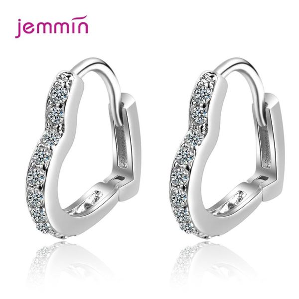 new arrivals sweet heart shape hoop earrings for women genuine 925 sterling silver hoop earrings inserted with bright crystal, Golden;silver 
new arrivals sweet heart shape hoop earrings for women genuine 925 sterling silver hoop earrings inserted with bright crystal, Golden;silver