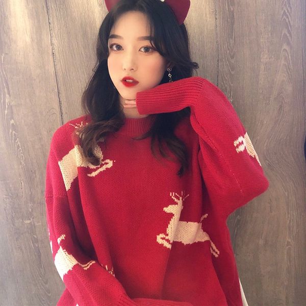 women's sweaters 2021 arrival fashion sweet red christmas sweater snowflake bow ptint knit pullover loose casual thick, White;black
women's sweaters 2021 arrival fashion sweet red christmas sweater snowflake bow ptint knit pullover loose casual thick, White;black
