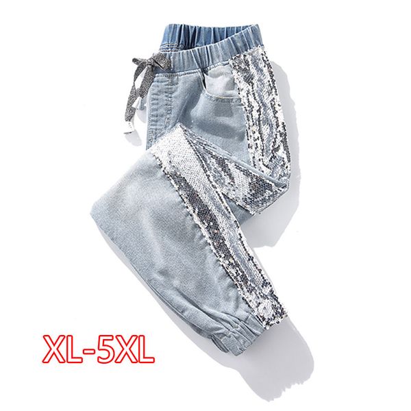 plus size side sequins jeans ankle length jogger 3xl 4xl spring summer lady light blue elastic waist capris jean denim pants
plus size side sequins jeans ankle length jogger 3xl 4xl spring summer lady light blue elastic waist capris jean denim pants