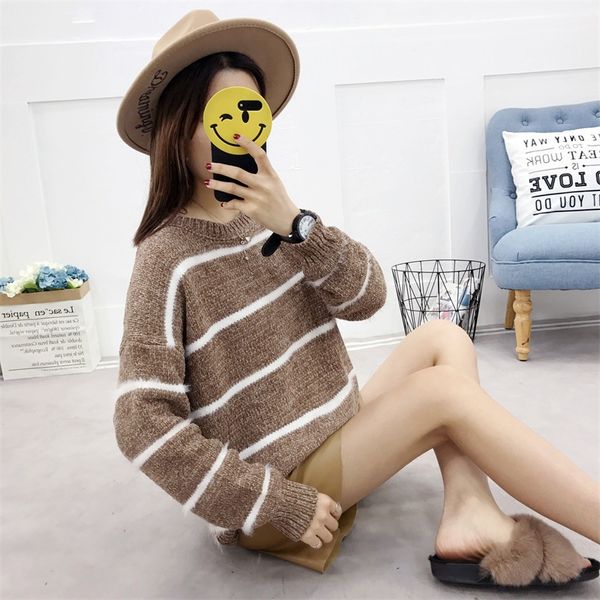 new style big size sweater women pullover knitted bottom o neck female jumper striped winter coat women, White;black
new style big size sweater women pullover knitted bottom o neck female jumper striped winter coat women, White;black