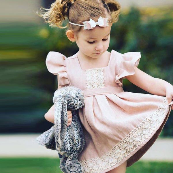 new summer lovely lotus root pink dress child princess stitching lace flying sleeve skirt casual a-line cotton princess dress, Red;yellow
new summer lovely lotus root pink dress child princess stitching lace flying sleeve skirt casual a-line cotton princess dress, Red;yellow