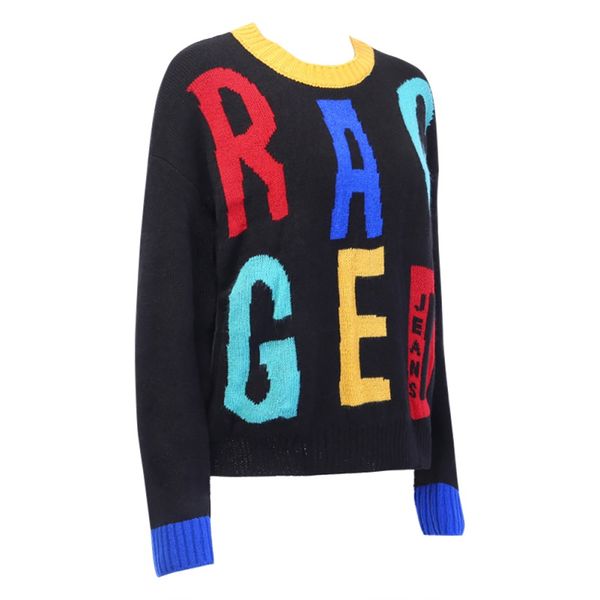 fashion contrast multicolor letters bf loose sweater women's fall/winter bottom round neck long sleeve knit top, White;black
fashion contrast multicolor letters bf loose sweater women's fall/winter bottom round neck long sleeve knit top, White;black
