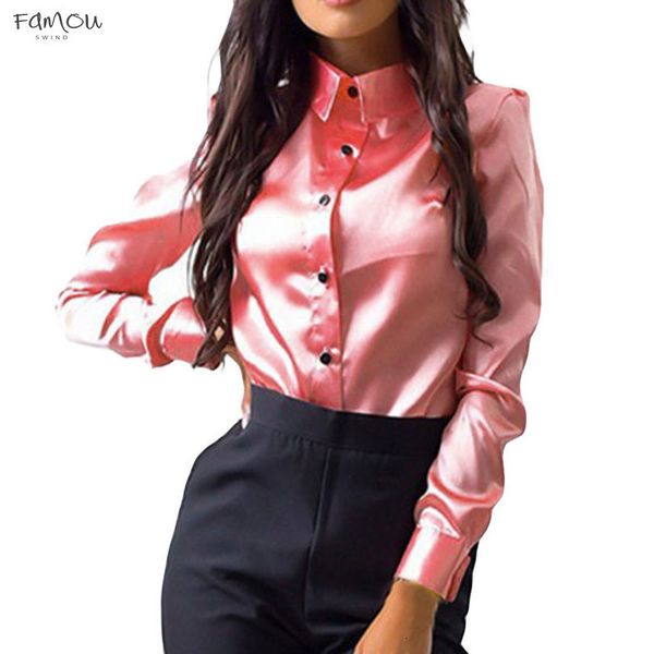 women blouse shirts office work female elegant silk satin long sleeve button lapel blouse blusas yl5, White
women blouse shirts office work female elegant silk satin long sleeve button lapel blouse blusas yl5, White