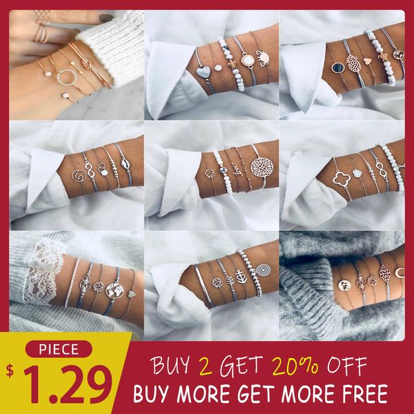 vova bohemian geometric stone bracelet set female retro rope arrow small turtle sequins moon map heart leaf female jewelry new, Black
vova bohemian geometric stone bracelet set female retro rope arrow small turtle sequins moon map heart leaf female jewelry new, Black