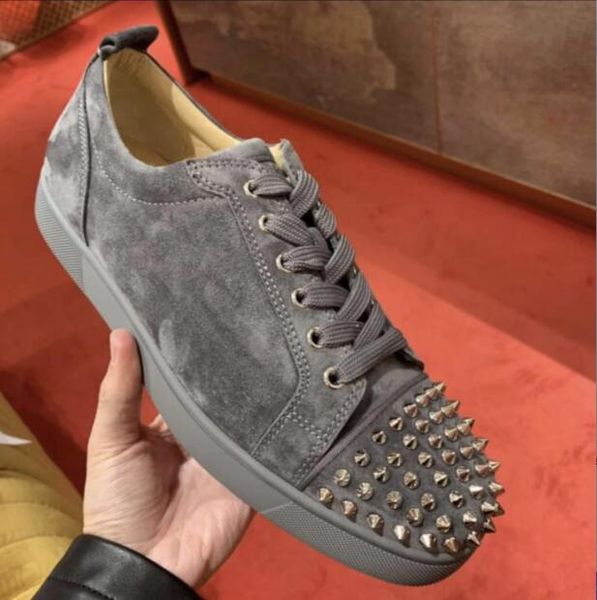 designer sneakers red bottom shoe low cut gray suede spike luxey shoes for men and women shoes party wedding crystal leather trainers, Black
designer sneakers red bottom shoe low cut gray suede spike luxey shoes for men and women shoes party wedding crystal leather trainers, Black