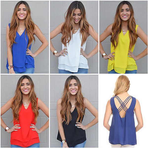 fashion womens lady summer vest sleeveless blouse casual tank shirt, White 
fashion womens lady summer vest sleeveless blouse casual tank shirt, White