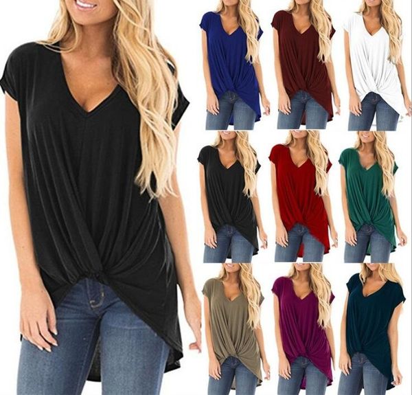 women irregular shirts 9 colors summer v neck solid color crop tees loose t-shirts ljjo6949, White
women irregular shirts 9 colors summer v neck solid color crop tees loose t-shirts ljjo6949, White
