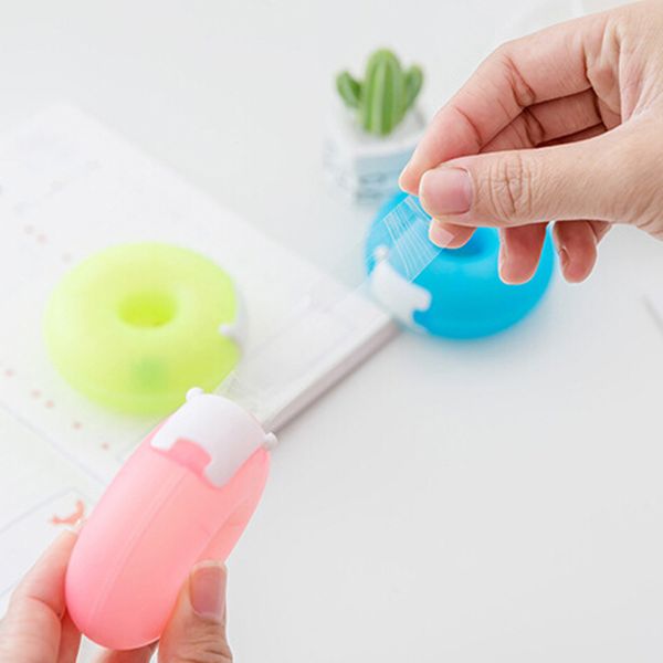 korea creative portable donut tape holder invisible tape cutter cartoon dispenser stationery with small inside
korea creative portable donut tape holder invisible tape cutter cartoon dispenser stationery with small inside
