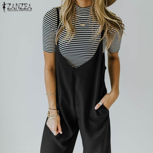 zanzea women romeprs summer jumpsuits casual straps overalls wide leg pants plus size solid playsuits loose long trousers, Black;white
zanzea women romeprs summer jumpsuits casual straps overalls wide leg pants plus size solid playsuits loose long trousers, Black;white